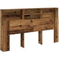 Berkfield Home Headboard Cabinet Old Wood 180x19x103.5 cm Engineered Wood in Brown