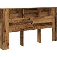 Berkfield Home Headboard Cabinet Old Wood 180x18.5x102.5 cm Engineered Wood in Brown