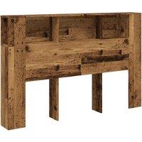 Berkfield Home Headboard Cabinet Old Wood 160x18.5x103.5 cm Engineered Wood in Brown