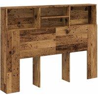 Berkfield Home Headboard Cabinet Old Wood 140x19x103.5 cm in Brown