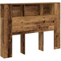 Berkfield Home Headboard Cabinet Old Wood 140x18.5x102.5 cm Engineered Wood in Brown