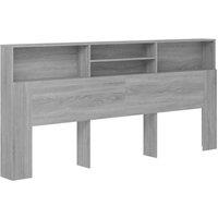 Berkfield Home Headboard Cabinet Grey Sonoma 220x19x103.5 cm