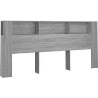 Berkfield Home Headboard Cabinet Grey Sonoma 220x18.5x104.5 cm