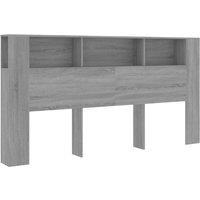 Berkfield Home Headboard Cabinet Grey Sonoma 200x18.5x104.5 cm