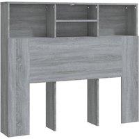Berkfield Home Headboard Cabinet Grey Sonoma 120x19x103.5 cm