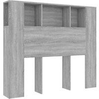 Berkfield Home Headboard Cabinet Grey Sonoma 120x18.5x104.5 cm