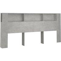 Berkfield Home Headboard Cabinet Concrete Grey 220x18.5x104.5 cm