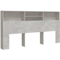 Berkfield Home Headboard Cabinet Concrete Grey 200x19x103.5 cm