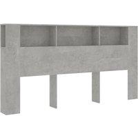 Berkfield Home Headboard Cabinet Concrete Grey 200x18.5x104.5 cm
