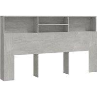 Berkfield Home Headboard Cabinet Concrete Grey 180x19x103.5 cm