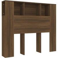 Berkfield Home Headboard Cabinet Brown Oak 120x18.5x104.5 cm