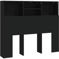 Berkfield Home Headboard Cabinet Black 120x19x103.5 cm