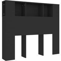 Berkfield Home Headboard Cabinet Black 120x18.5x104.5 cm
