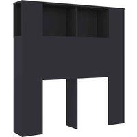 Berkfield Home Headboard Cabinet Black 100x18.5x104.5 cm