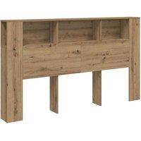 Berkfield Home Headboard Cabinet Artisian Oak 180x18.5x102.5 cm Engineered Wood in Brown