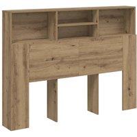 Berkfield Home Headboard Cabinet Artisan Oak 140x19x103.5 cm in Brown