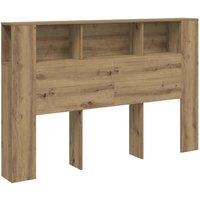 Berkfield Home Headboard Cabinet Artisan Oak 160x18.5x103.5 cm Engineered Wood in Brown