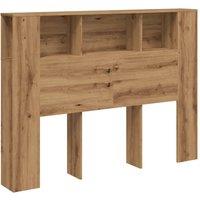 Berkfield Home Headboard Cabinet Artisan Oak 140x18.5x102.5 cm Engineered Wood in Brown