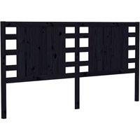 Berkfield Home Headboard Black 206x4x100 cm Solid Wood Pine | Size: 206 x 4 x 100 cm