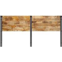 Berkfield Home Headboard 200 cm Solid Wood Mango & Iron in Brown