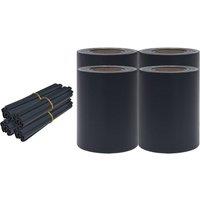 Berkfield Home Garden Privacy Screens 4 pcs PVC 35x0.19 m Matte Dark Grey