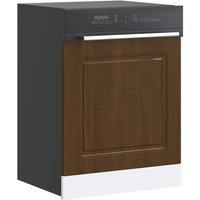 Berkfield Home Dishwasher Panel Kalmar Brown Oak 60x1.5x67 cm Engineered Wood in Brown