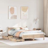 Berkfield Home Bed Frame without Mattress 140x190 cm Solid Wood Pine in Brown