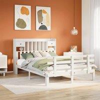 Berkfield Home Bookcase Bed without Mattress White 150x200 cm King Solid Wood Pine