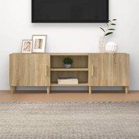 Berkfield Home TV Cabinet Sonoma Oak 150x30x50 cm Engineered Wood in Brown | Size: 150 x 30 x 50 cm