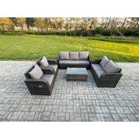 Fimous Rattan Garden Furniture Set Outdoor Patio Sofa, Table & Chairs Garden Table Ideal for Pool Side, Balcony, Outdoor Conservatory Patio Set