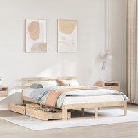 Berkfield Home Bed Frame with Drawers without Mattress 140x200 cm in Brown