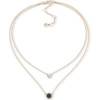 DKNY Women's Gold & Black Double Pendant Necklace with Crystals - Gold & Black