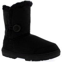 VIVA Freya: Women's Single Button Faux Fur Lining Mid-Calf Winter Boots in Black | Size: 9