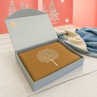 My Posh Shop Women's Gift Boxed Cashmere Tree Of Life Scarf in Camel