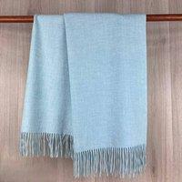 My Posh Shop Women's Cashmere Blend Scarf in Baby Blue