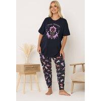 Yours Women's 'Mystic Midnight' Cuffed Pyjama Set | Size: 34-36