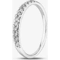 T.H.Baker Women's 9ct White Gold 0.25ct Diamond Pave Set Half Eternity Ring in Silver | Size: j