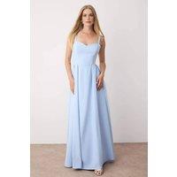 WOVCOR Women's Strappy Bow Back A-Line Maxi Evening Dress in Blue | Size: 10