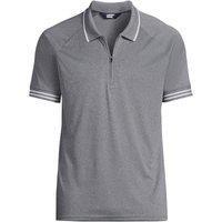 Lands' End Men's Short Sleeve Birdseye Zip Piqu Polo in Charcoal | Size: XL
