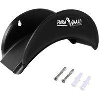 FLORA GUARD Sturdy Metal Wall Hose Holder with Anti-Corrosive Coating in Black