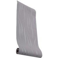 Living and Home Silver Grey 3D Curved Strip Prepasted Wallpaper