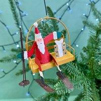 The Alphabet Gift Shop Santa On A Ski Lift Bauble in Red