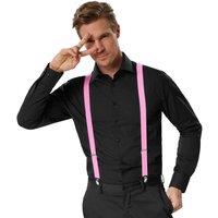 tectake Plain Trouser Braces in Rose