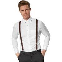 tectake Plain Trouser Braces in Brown