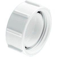 McAlpine S23 1.25" Blank Cap with nut for BSP threads in White