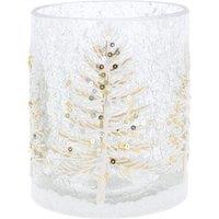 Joe Davies Christmas Crackle Tealight Holder Large White Tree