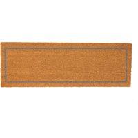 Nicola Spring Coir Door Mat - 120 x 40cm - Grey Inset in Brown | Size: 40 cm x 120 cm