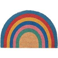 Nicola Spring Half Moon Coir Door Mat - 60 x 40cm - Rainbow Pastel | Size: 40 cm x 60 cm