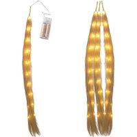 Shatchi 110cm Prelit Pampas Grass Hanging Decoration with Warm White LEDs in Gold