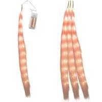 Shatchi 110cm Prelit Pampas Grass Hanging Decoration with Warm White LEDs in Pink